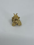 Vintage Gold-Tone Rhinestone Trembled Bug Bee or Fly(?) Brooch Pin Lapel Critter