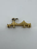 Vintage Gold-Toned San Francisco California Golden Gate Bridge Charm (Worn)