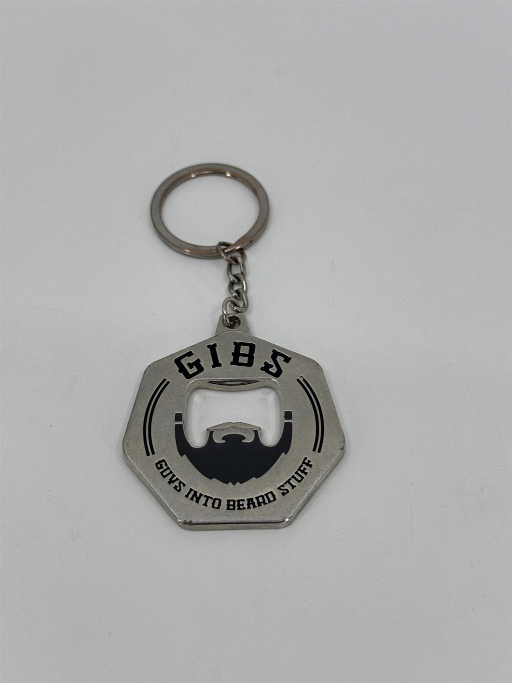 GIBS Bottle Opener Keyring Keychain Guys Into Beard Stuff