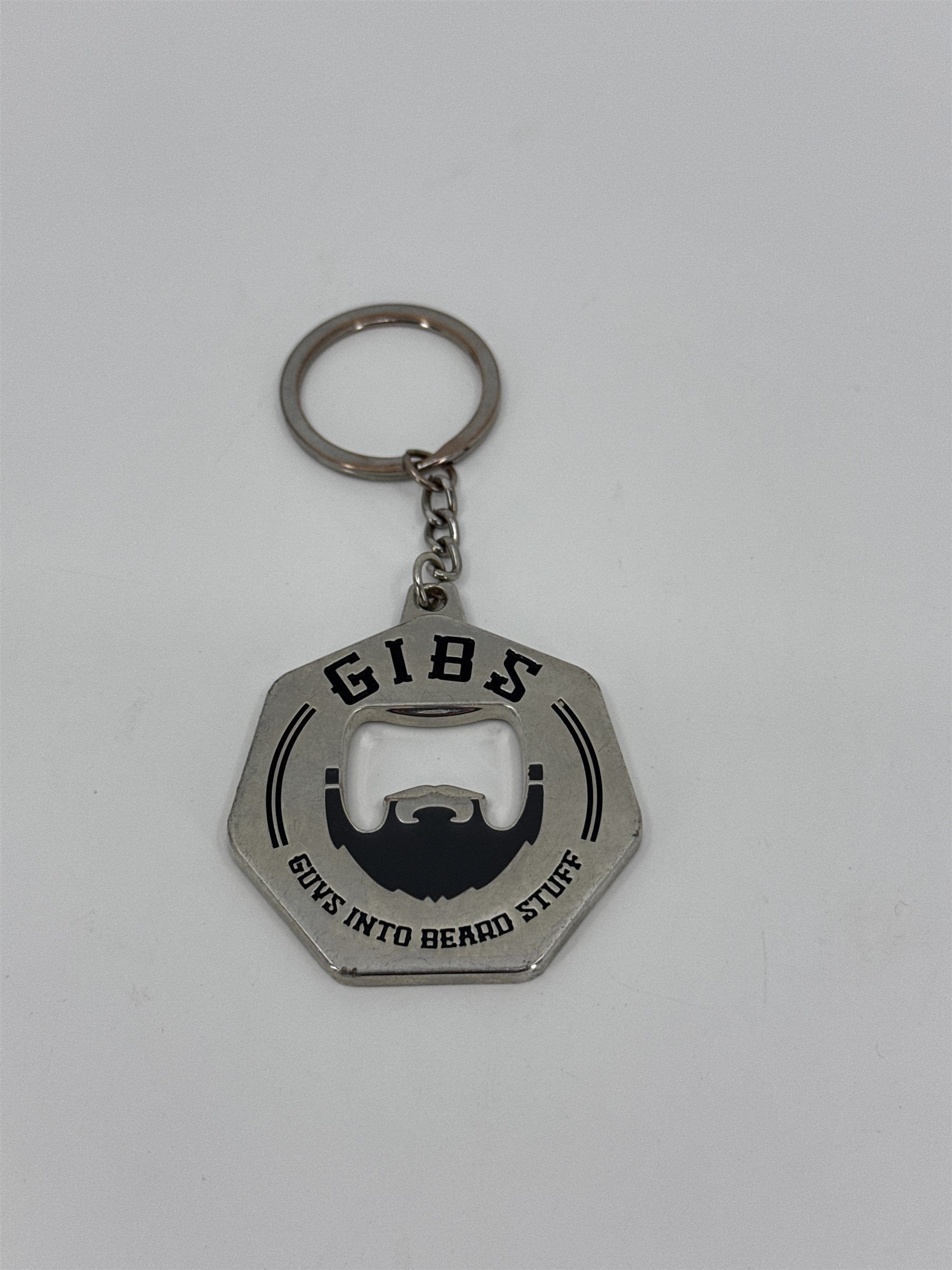 GIBS Bottle Opener Keyring Keychain Guys Into Beard Stuff