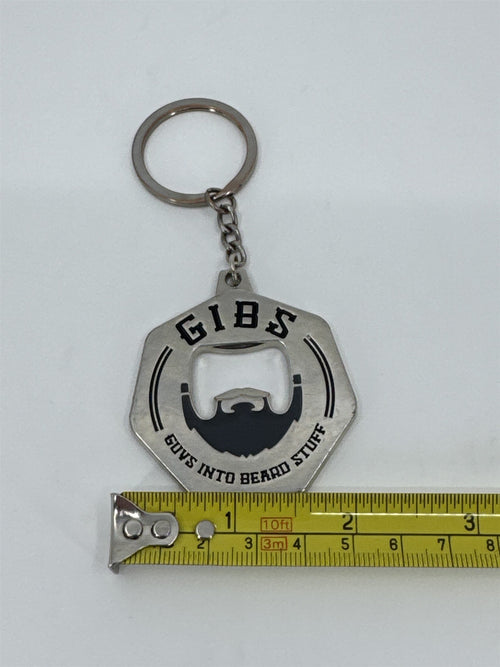 GIBS Bottle Opener Keyring Keychain Guys Into Beard Stuff
