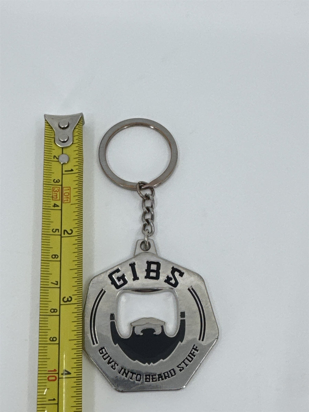 GIBS Bottle Opener Keyring Keychain Guys Into Beard Stuff