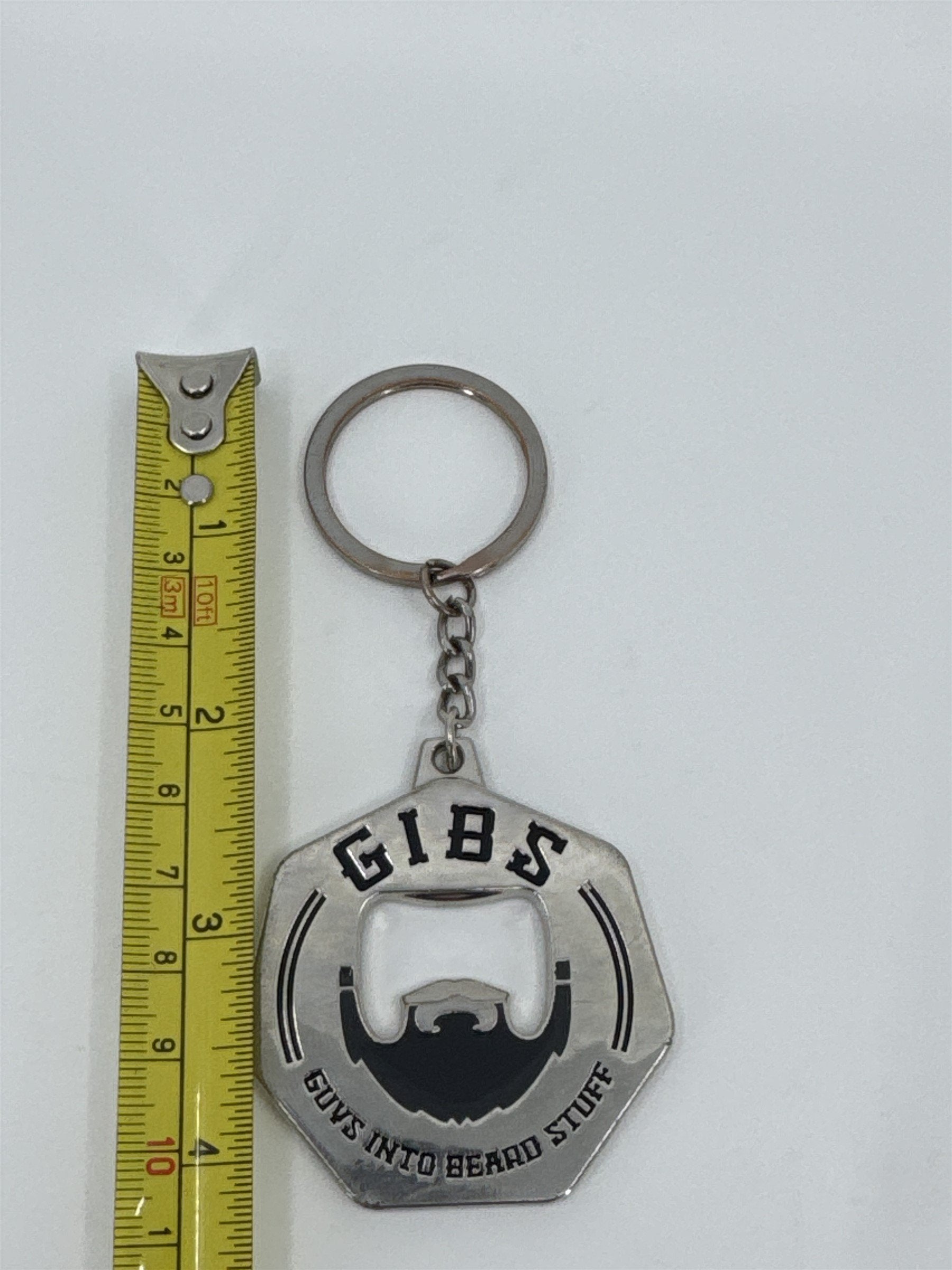 GIBS Bottle Opener Keyring Keychain Guys Into Beard Stuff