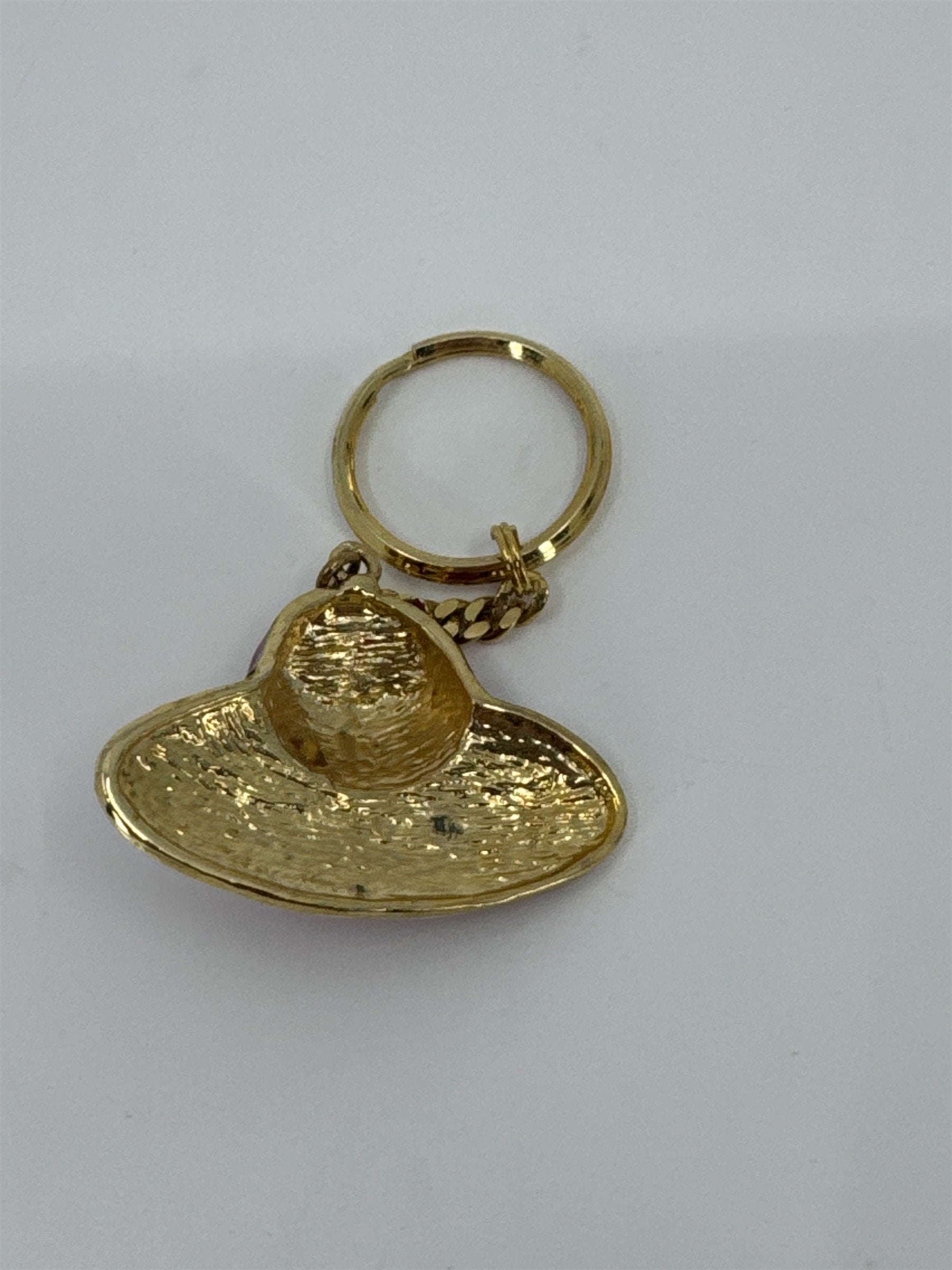 Womens Red Hat Society Purple Gold Tone Key Rung Chain