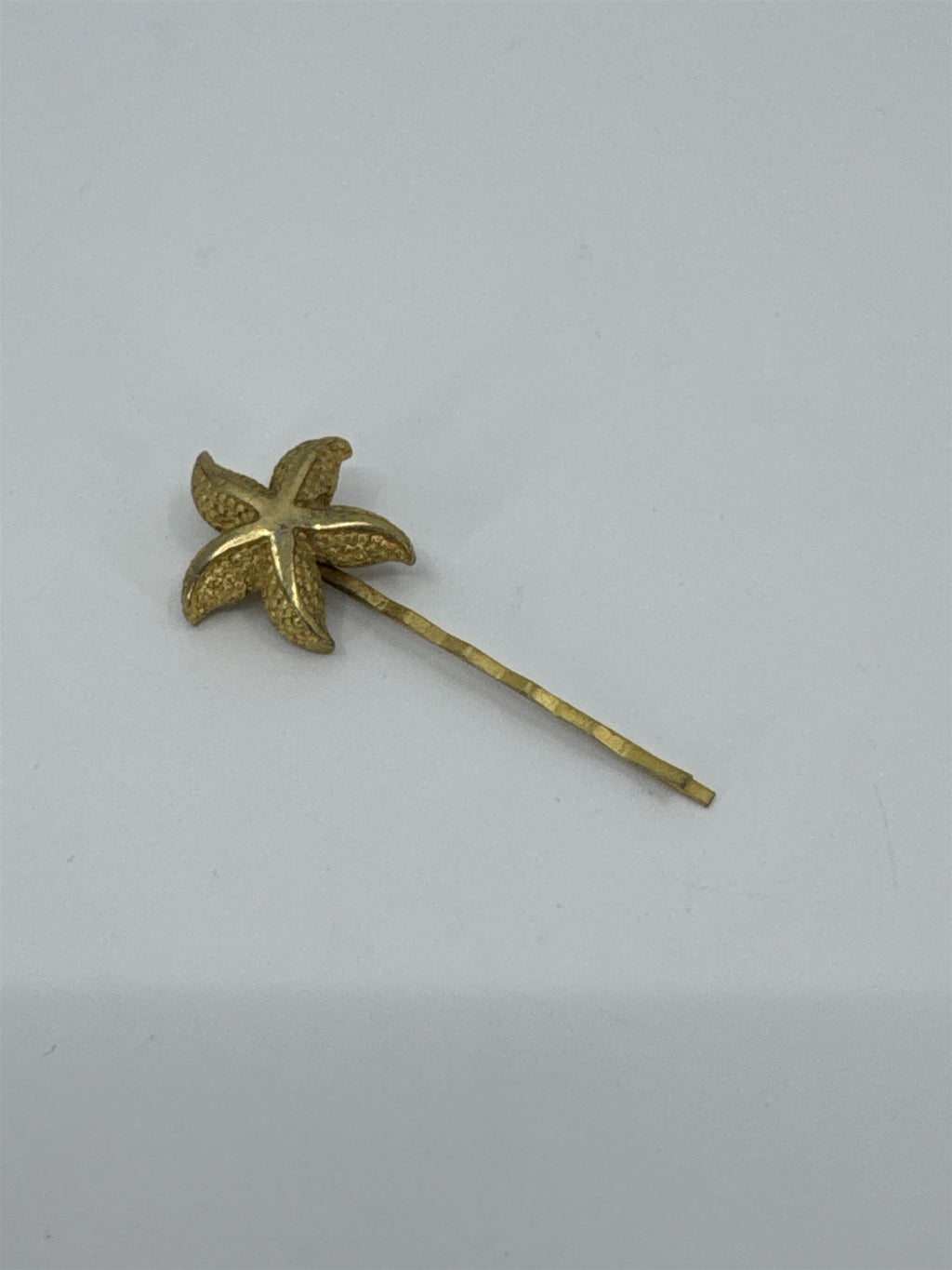 Vintage Gold Tone Starfish Hairpin Bobby Pin Textured Metal