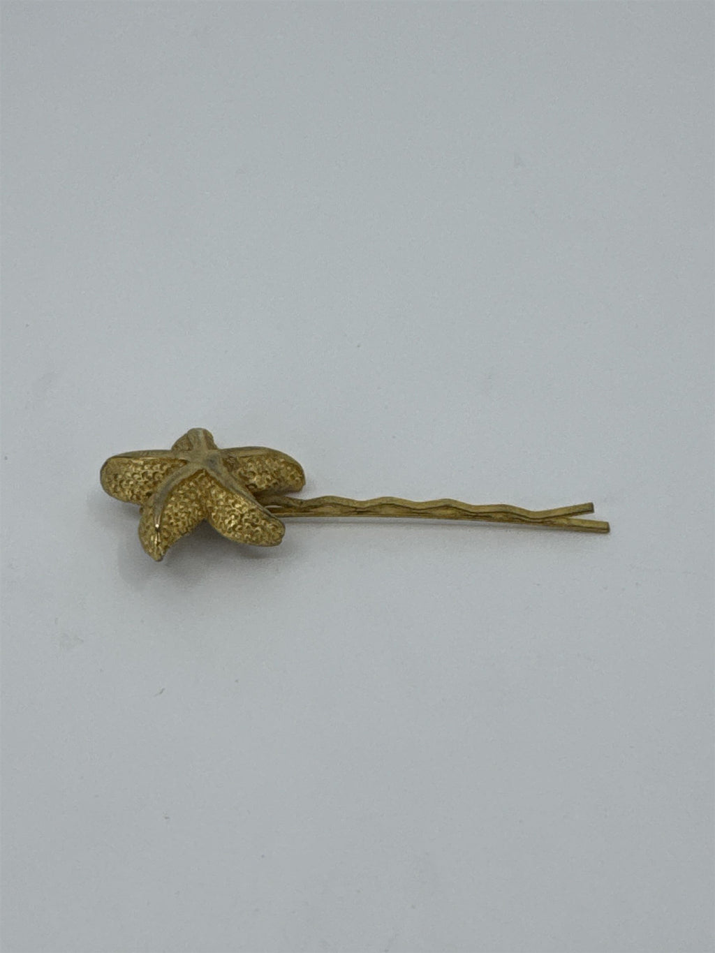 Vintage Gold Tone Starfish Hairpin Bobby Pin Textured Metal