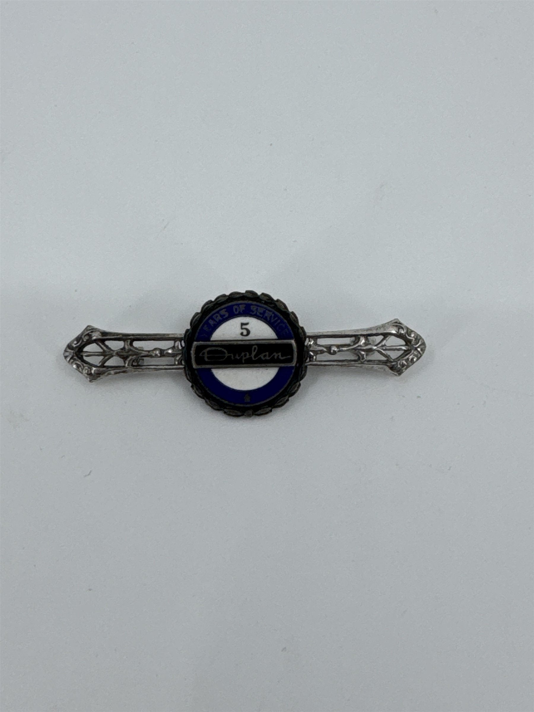 Duplan Silk Corp Nanticoke PA 5 Years of Service Pin Sterling Stamped