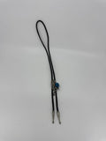 Vintage Navajo Style Silver(?) or Pewter(?) and Turquoise Bolo Neck Tie