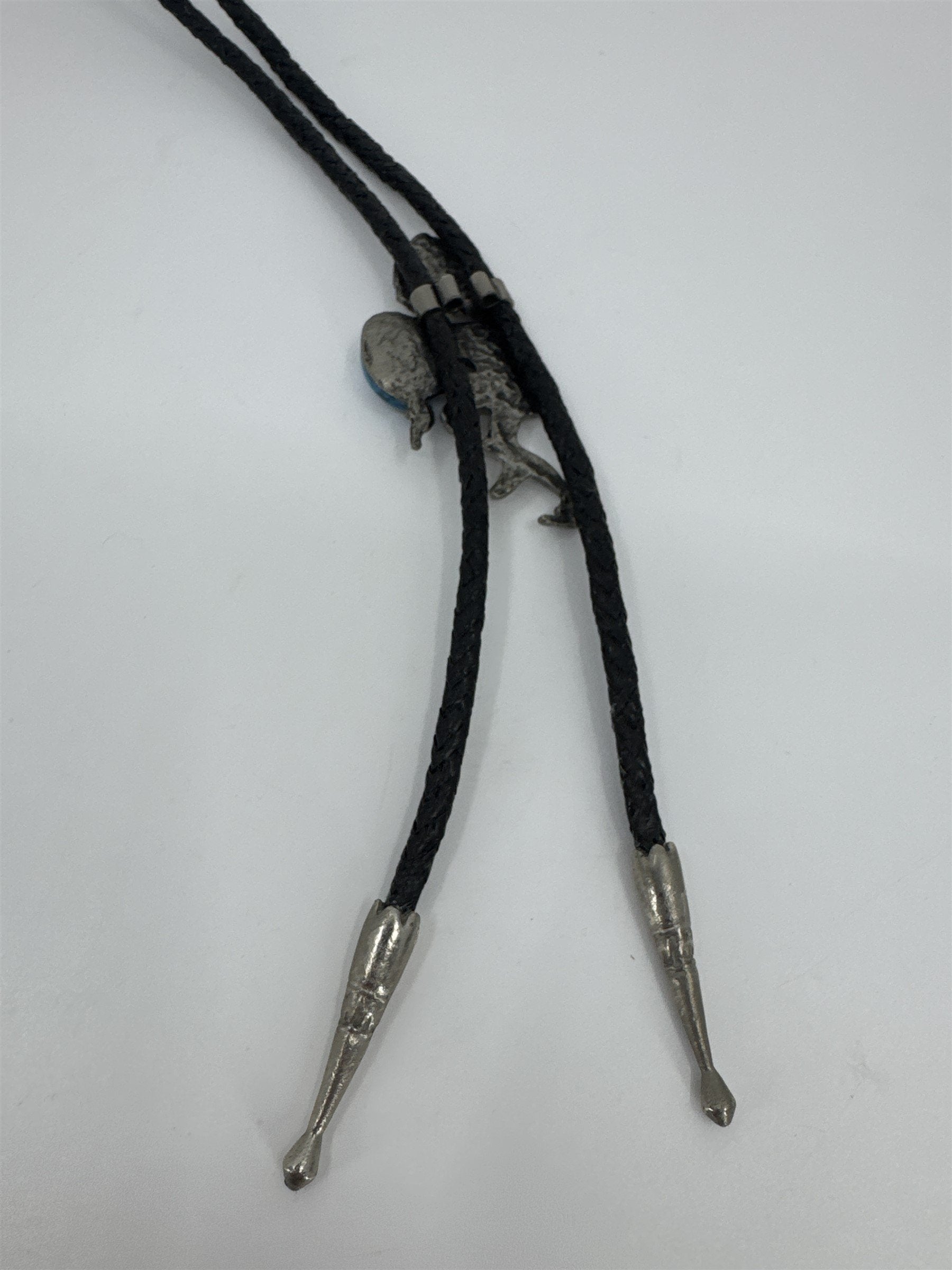 Vintage Navajo Style Silver(?) or Pewter(?) and Turquoise Bolo Neck Tie