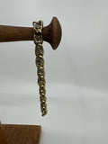 Vintage Womens Gold Tone Rhinestone Chain Bracelet With Inset Rhinestones