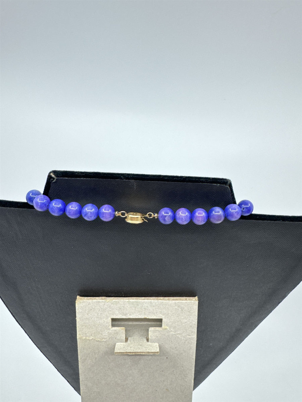 Vintage Purple Beaded Costume Jewelry With Gold and Rhinestone Pendant Necklace