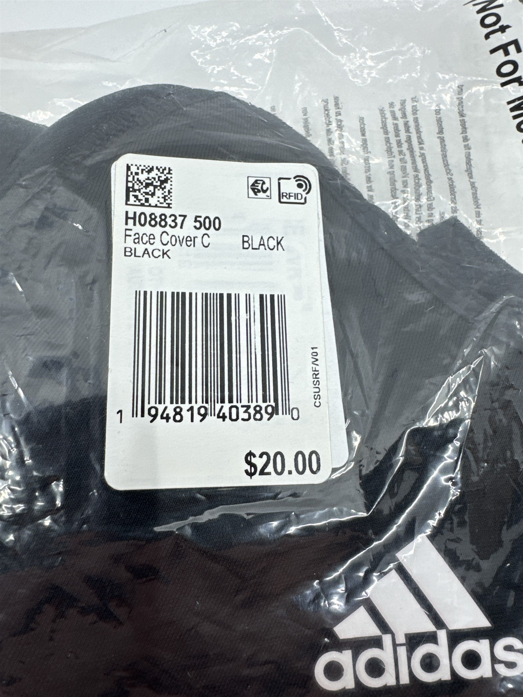 Adidas Black Face Cover New Sealed H08837