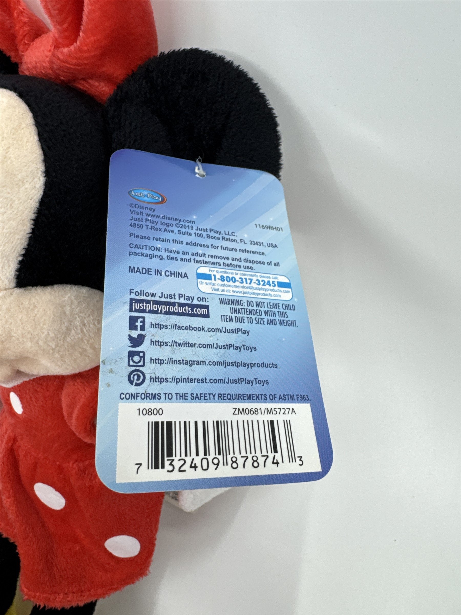 NWT Disney Minnie Mouse Plush Beanbag Doll with Hangtag Disneyana Doll Gift