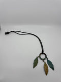 Vintage Bolo Native American Neck Tie Rope Wooden Beads and Wooden Feathers