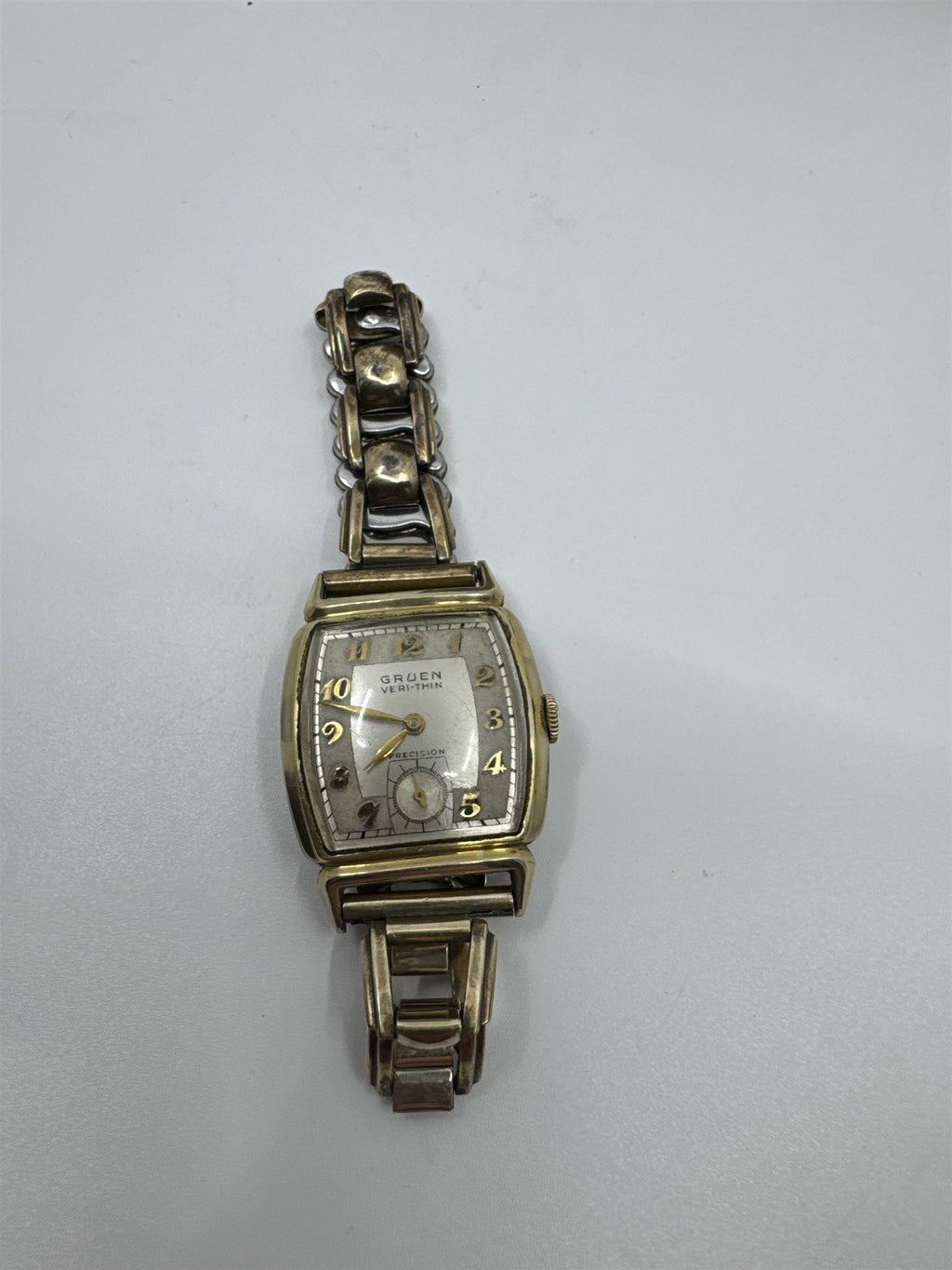 VTG Gruen VeriThin Precision Art Deco Gold Filled Watch Band Box Works ***READ