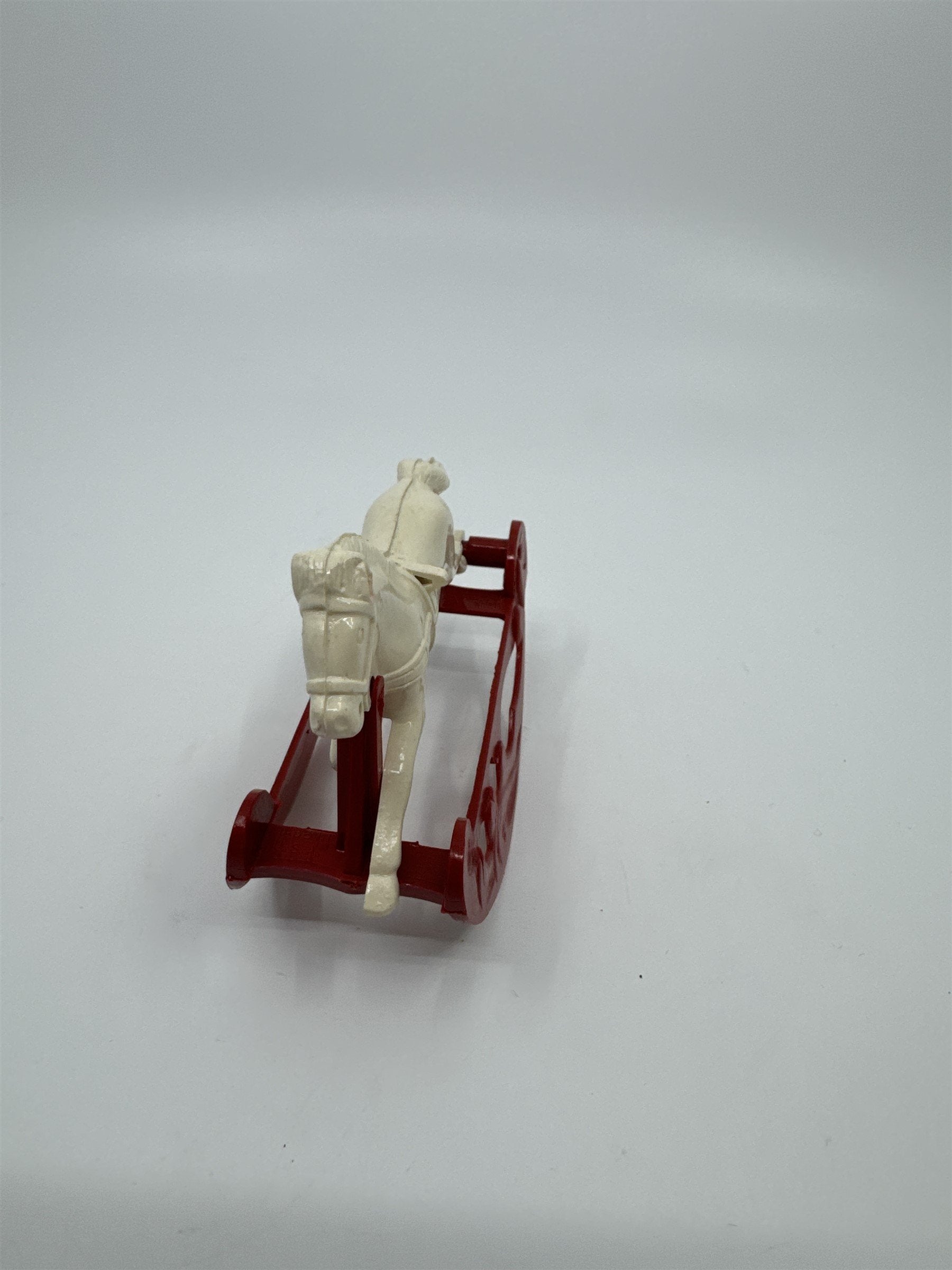 Vintage HARDY USA Rocking Horse Red/White Dollhouse Horse Hard Plastic Figure