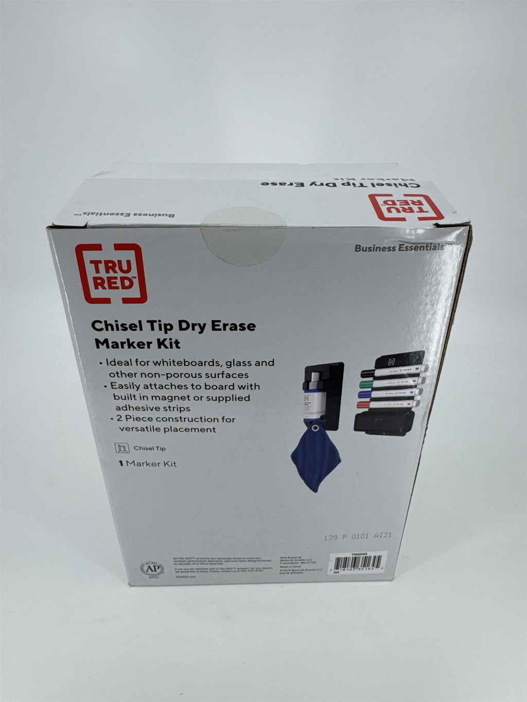 TruRed Chisel Tip Dry Erase Marker Kit for Whiteboards