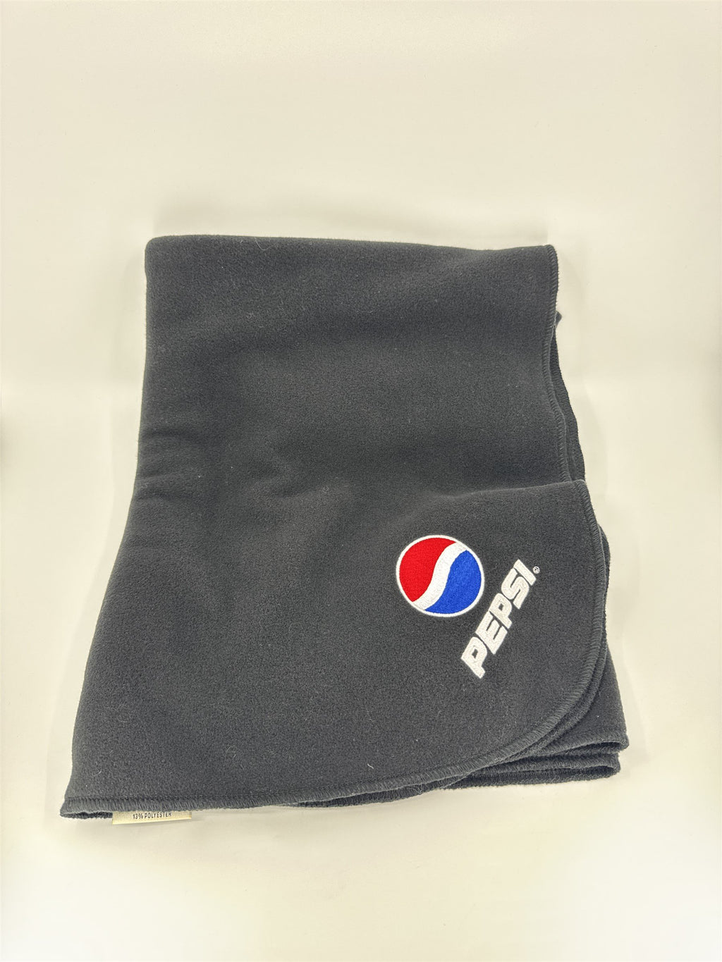 Vintage Pepsi Promotional Throw Blanket Black Approximately 30" x 50" Promo Item