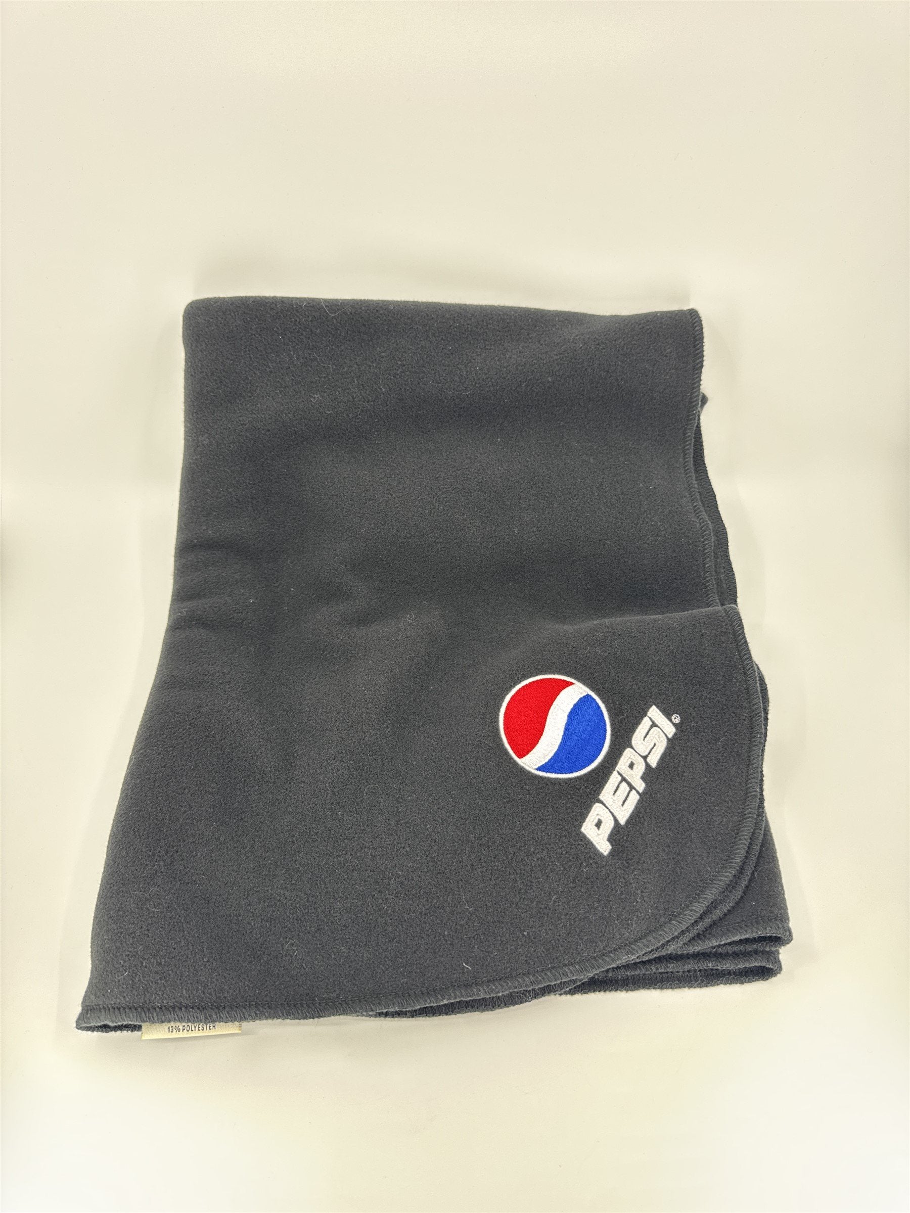 Vintage Pepsi Promotional Throw Blanket Black Approximately 30" x 50" Promo Item