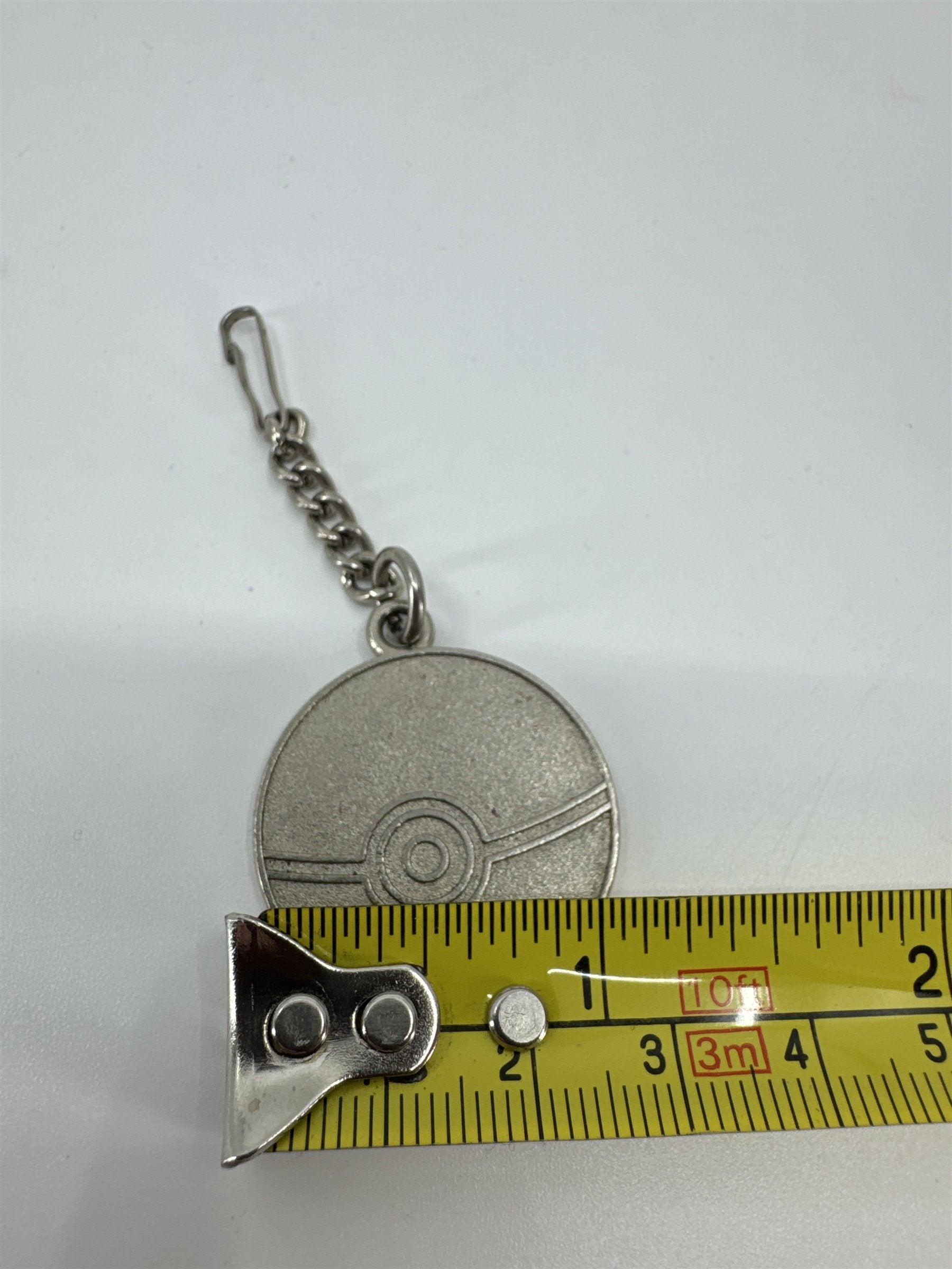 Vintage Pokemon Medal Metal Charm Fob *104-E Pokeball Keytag Chain Souvenir Gift