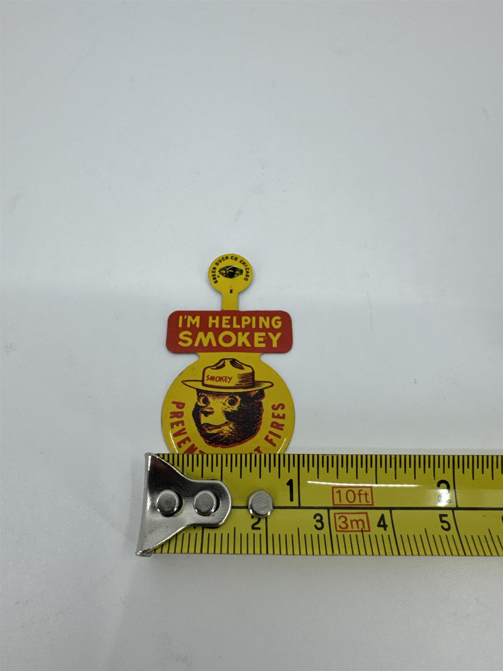 Vintage Smokey The Bear I'm Helping Smokey Prevent Forest Fires Lapel Pin