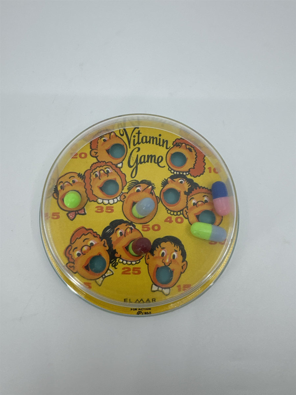 Vintage 1960 Elmar Vitamin Game Childrens Game Dexterity Puzzle