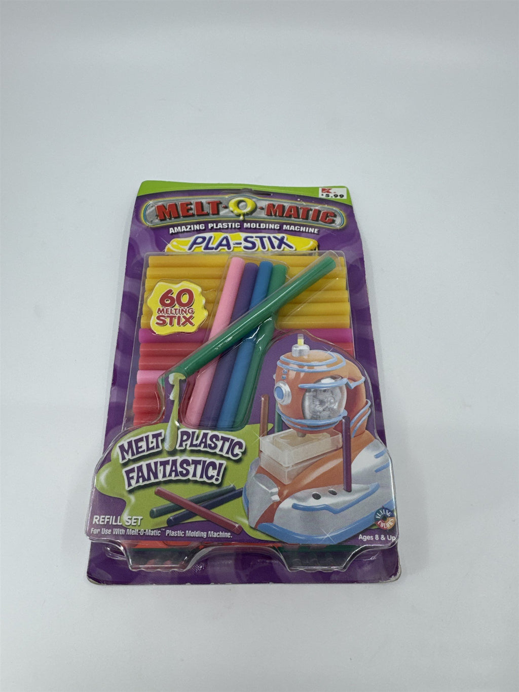 Vintage 2000 NOS New Melt-O-Matic Pla-Stix Refill Set 60 Sticks #38045