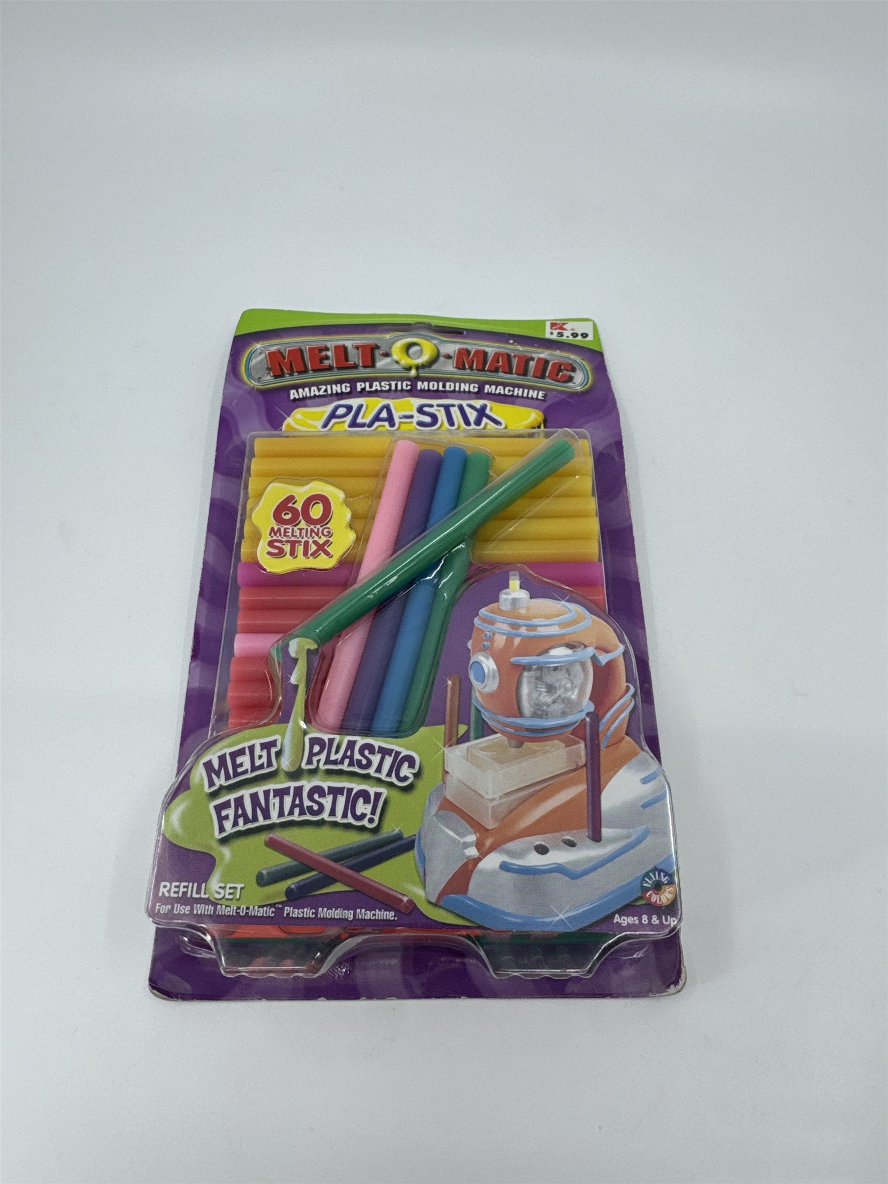 Vintage 2000 NOS New Melt-O-Matic Pla-Stix Refill Set 60 Sticks #38045