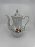Vintage Walbrzych POLAND Orange Blue Green Flower Floral Coffee Pot Baum Bros