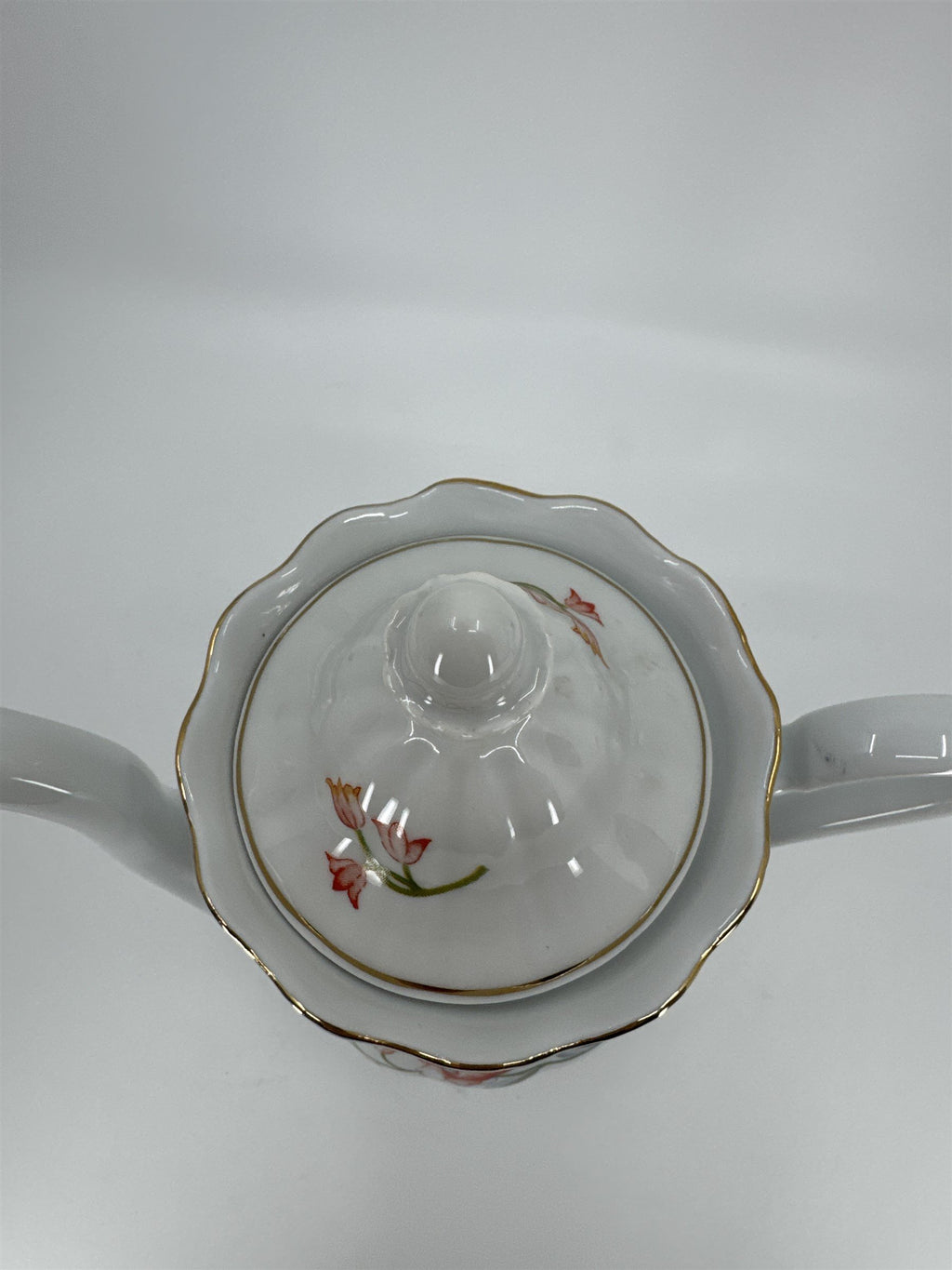 Vintage Walbrzych POLAND Orange Blue Green Flower Floral Coffee Pot Baum Bros