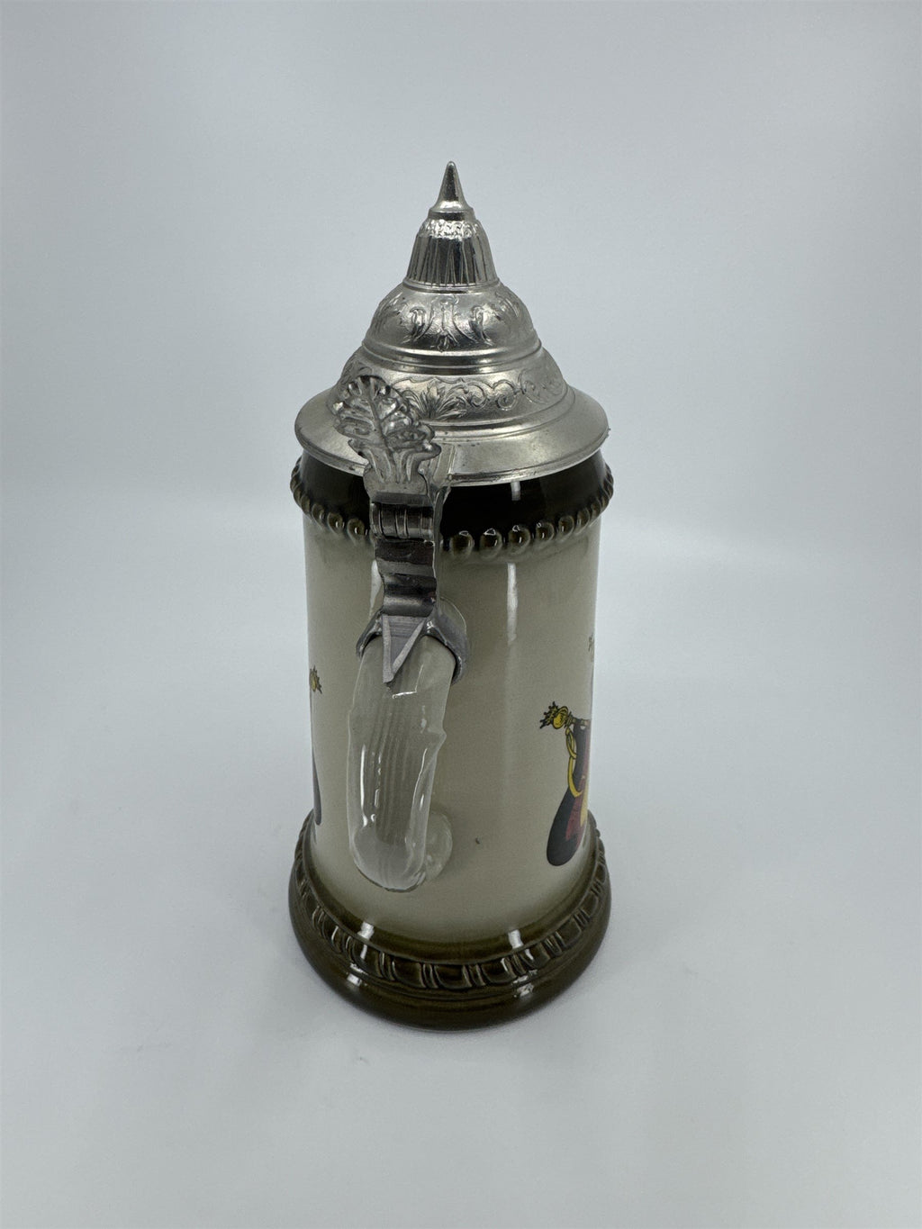 Vintage King 3 Germany Lidded Stein Deutschland Handmade Handpainted Drinking