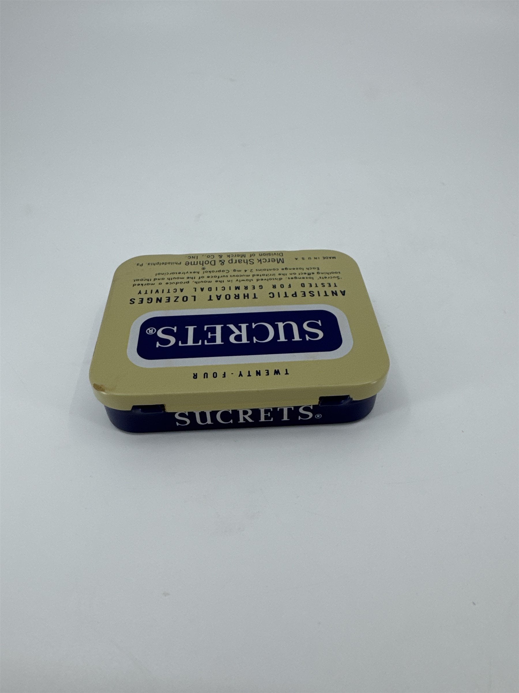 Vintage Sucrets Sharp & Dohme Antiseptic Throat Lozenges Tin Container Philly PA