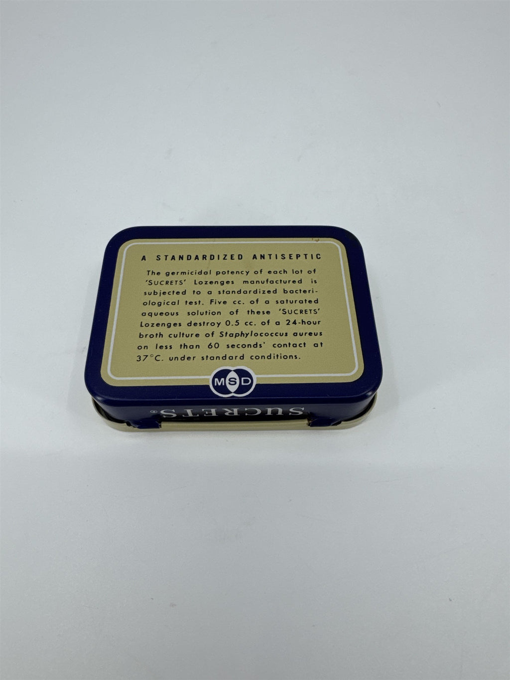 Vintage Sucrets Sharp & Dohme Antiseptic Throat Lozenges Tin Container Philly PA