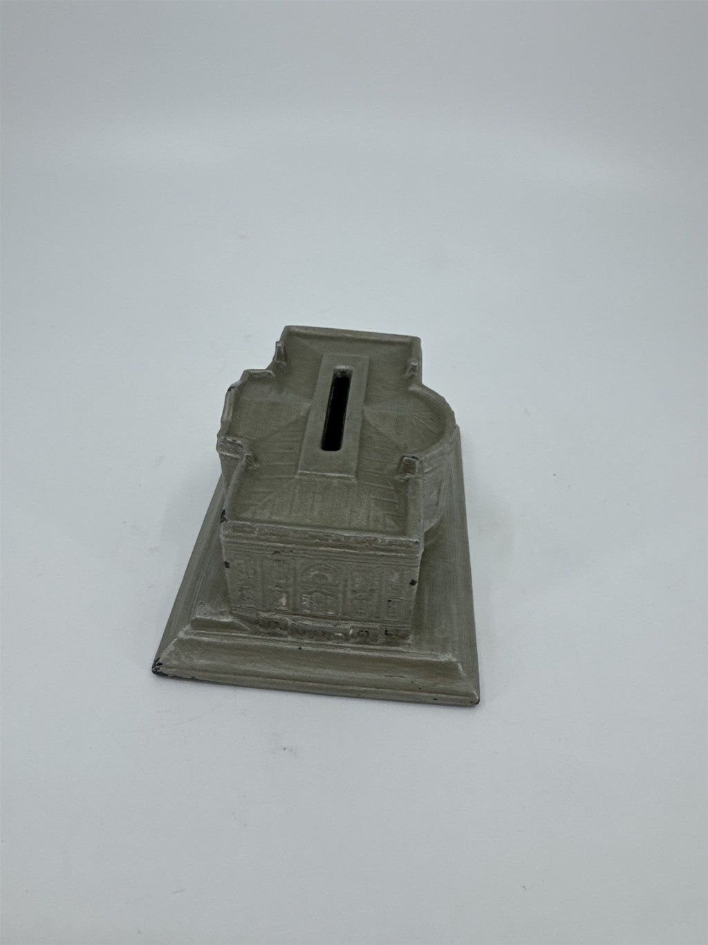 Vtg The White House Vintage 1930s Silvered Lead Metal Souvenir Money Coin Bank