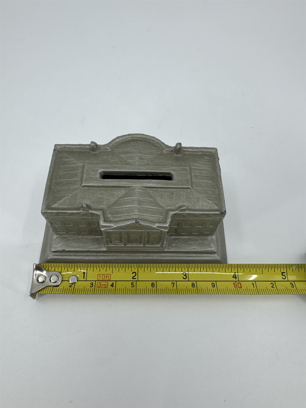 Vtg The White House Vintage 1930s Silvered Lead Metal Souvenir Money Coin Bank