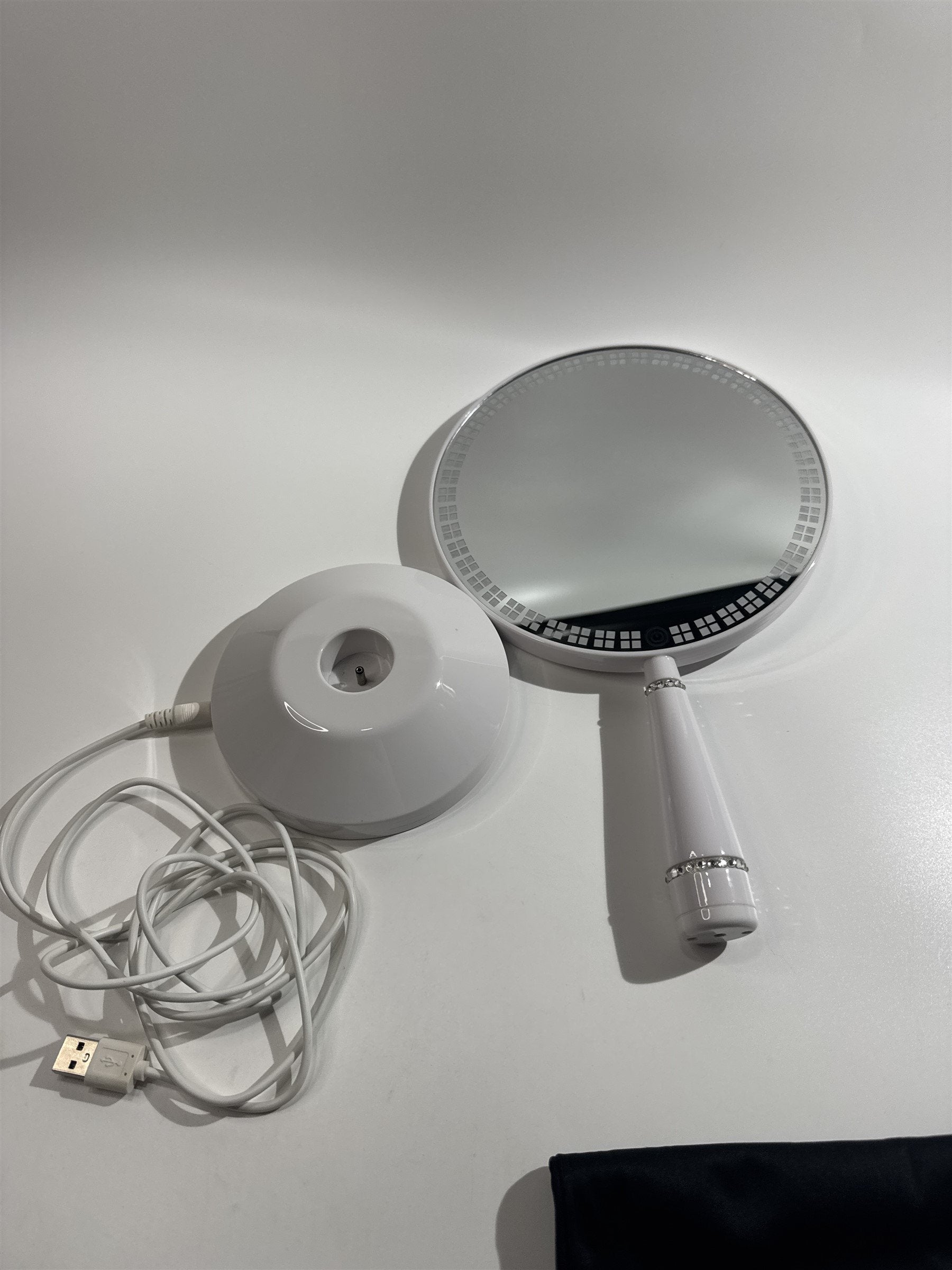 Impressions Vanity Handheld Stand Mirror RHINESTONE LED Battery Light Up