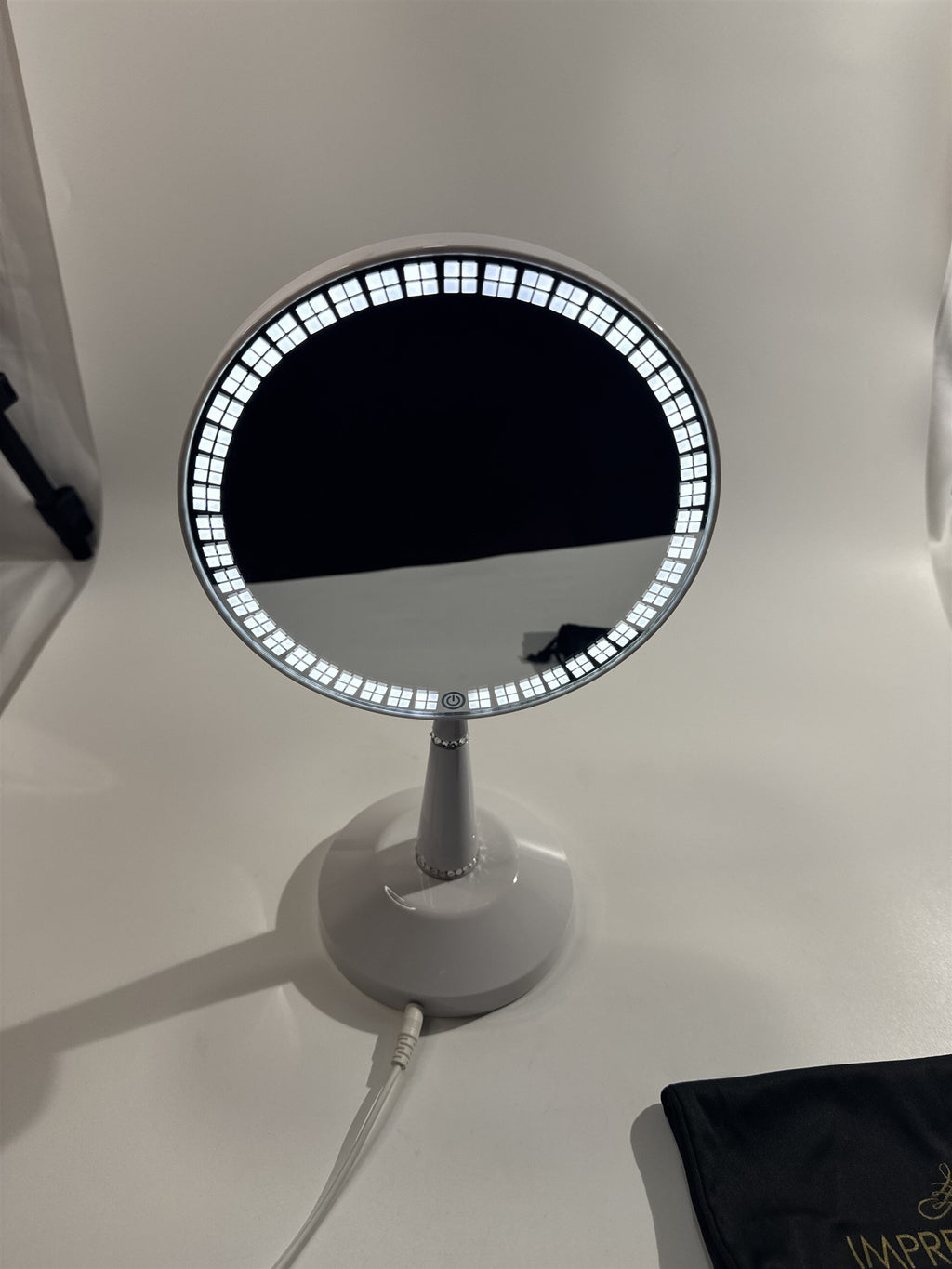 Impressions Vanity Handheld Stand Mirror RHINESTONE LED Battery Light Up