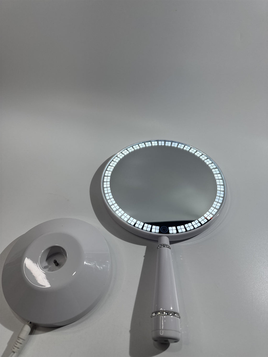 Impressions Vanity Handheld Stand Mirror RHINESTONE LED Battery Light Up