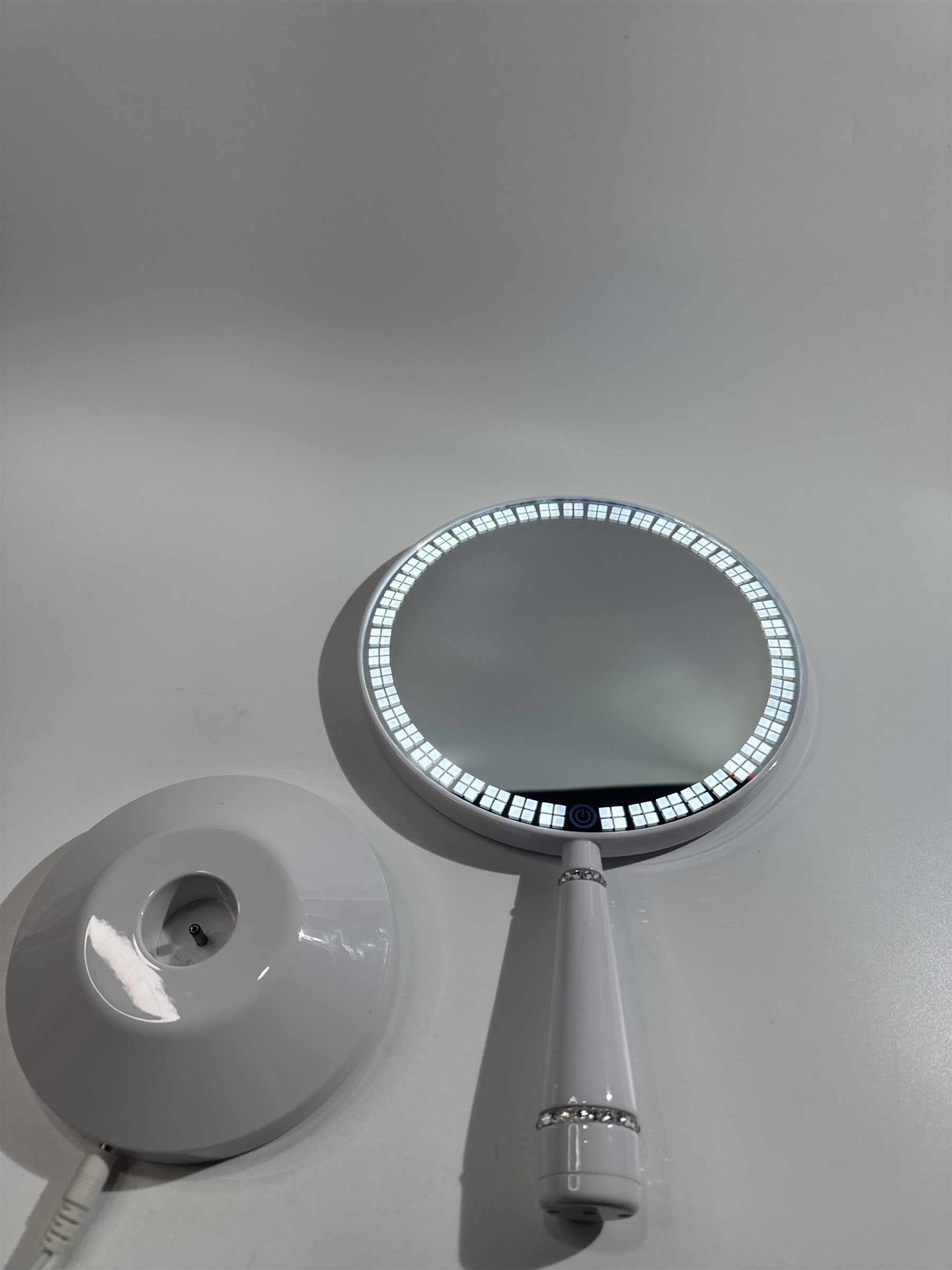 Impressions Vanity Handheld Stand Mirror RHINESTONE LED Battery Light Up