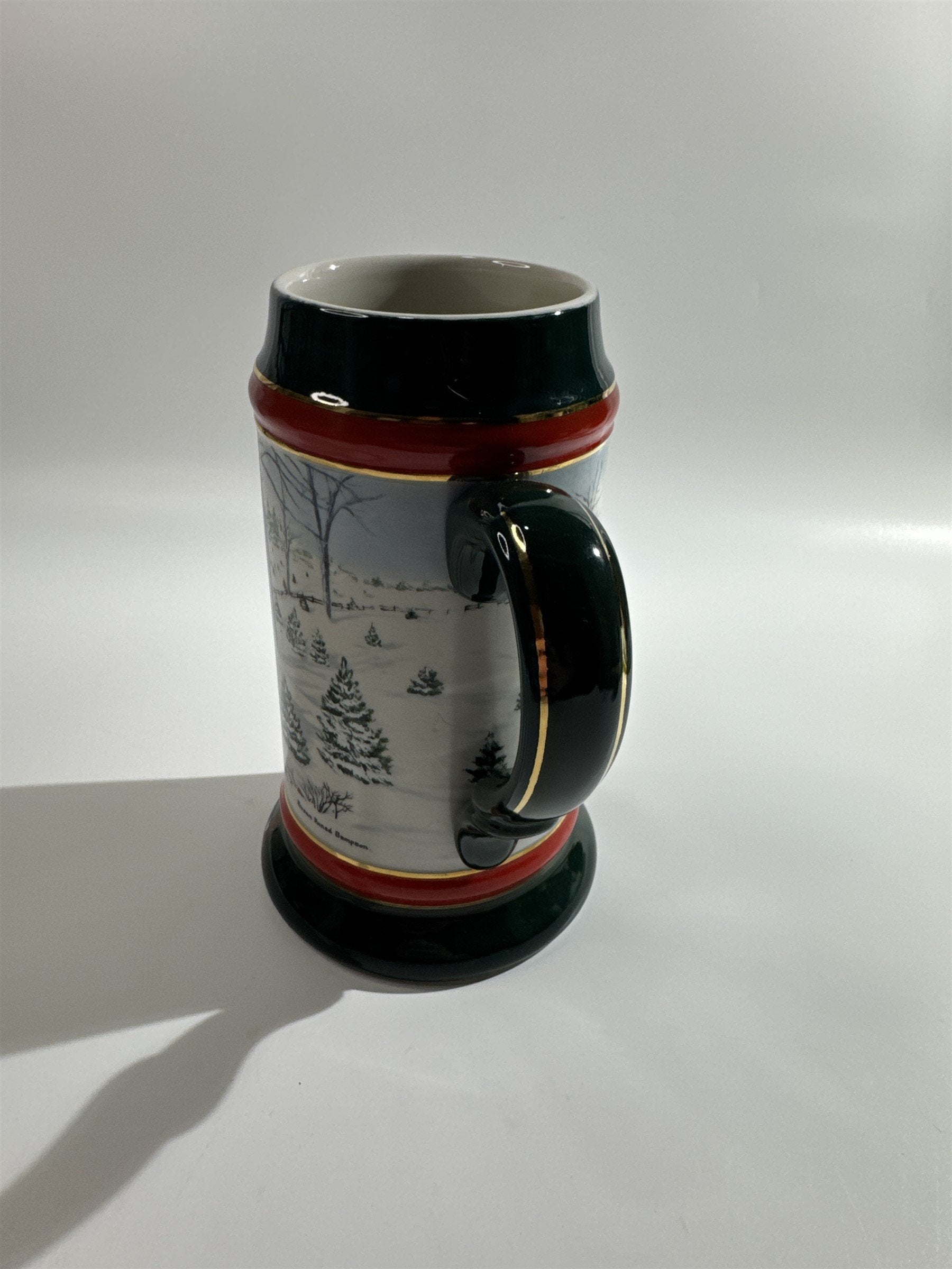 1991 Anheuser Busch Budweiser Bud Holiday Christmas Beer Stein Clydesdales