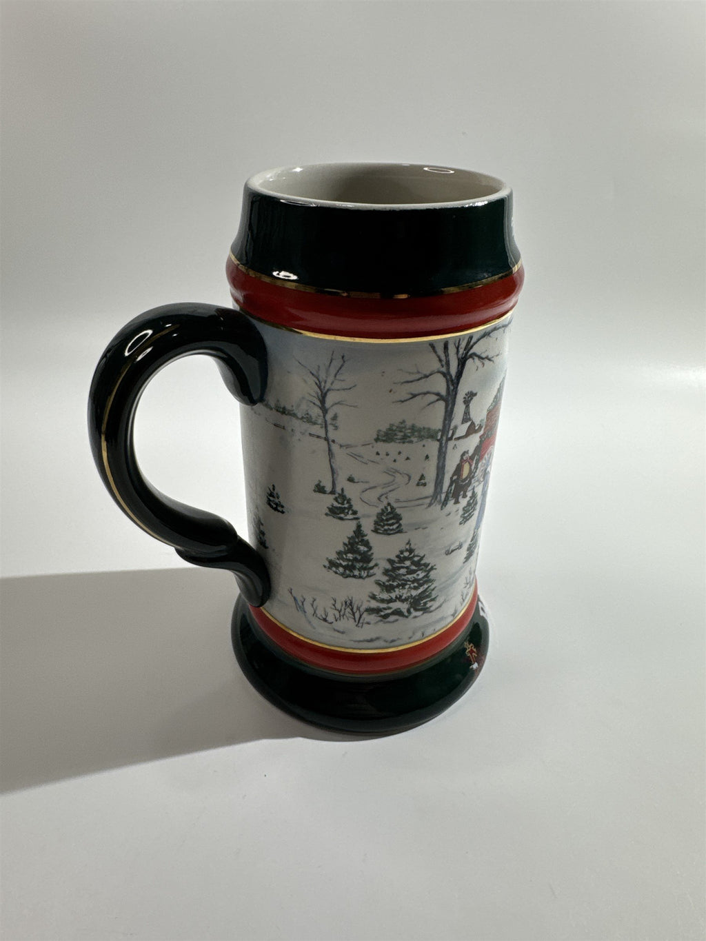 1991 Anheuser Busch Budweiser Bud Holiday Christmas Beer Stein Clydesdales