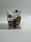 Vintage MCM Japanese Ceramic Xmas Christmas House Bank Japan Made Village Home