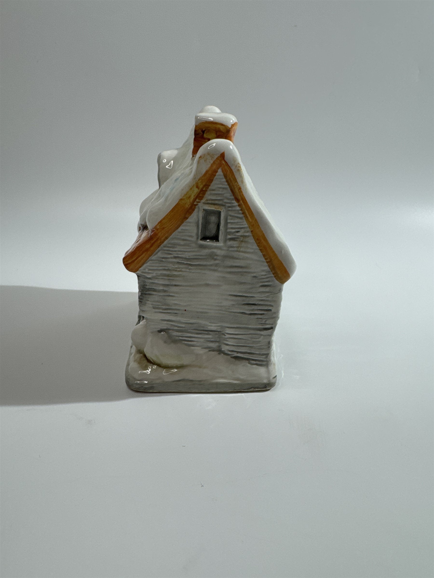 Vintage MCM Japanese Ceramic Xmas Christmas House Bank Japan Made Village Home