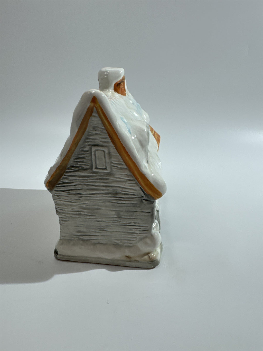 Vintage MCM Japanese Ceramic Xmas Christmas House Bank Japan Made Village Home