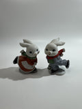 Vintage Homco Home Interiors Bunny Rabbit Ice Skaters Figurines #5305 Christmas
