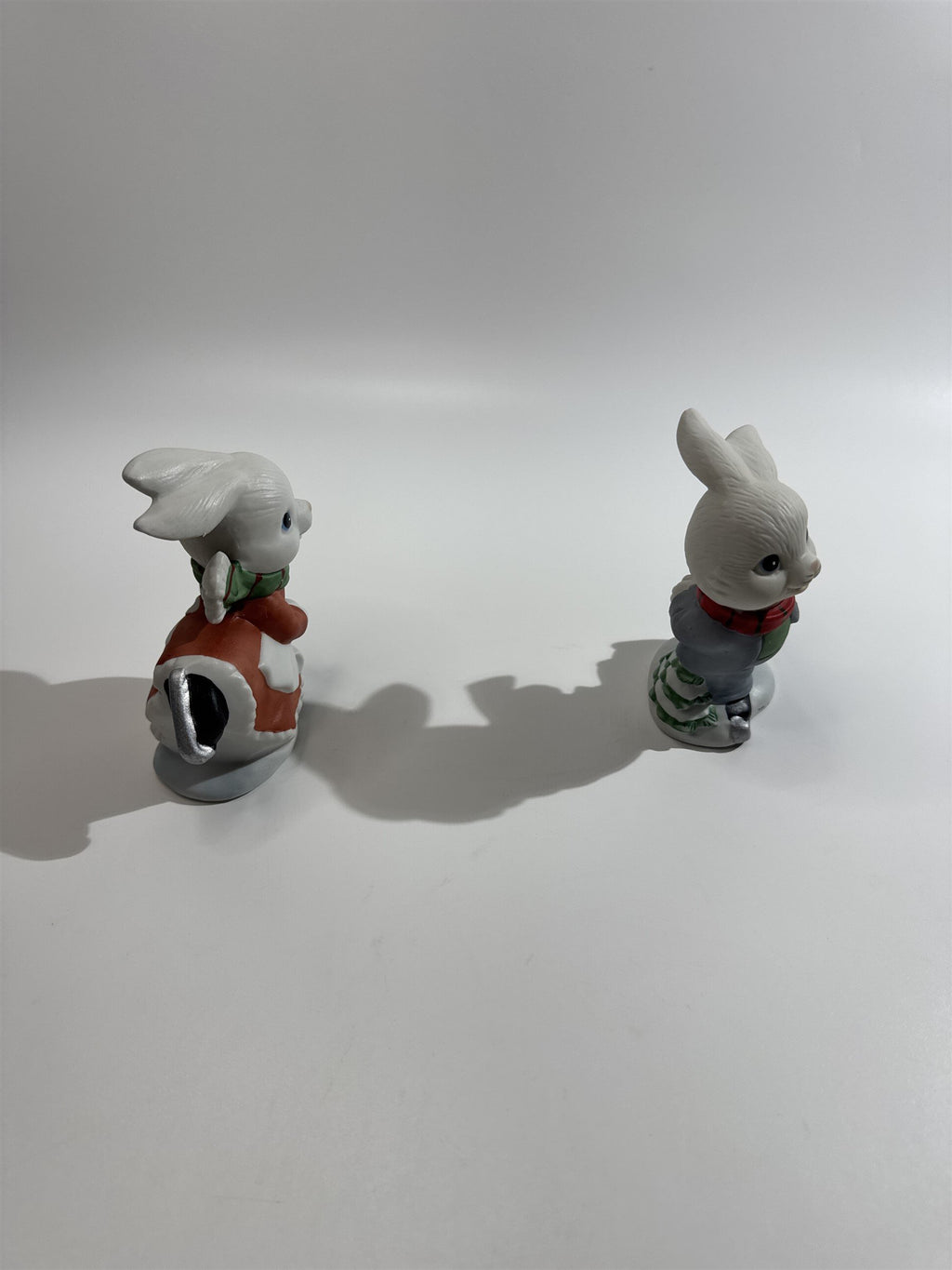 Vintage Homco Home Interiors Bunny Rabbit Ice Skaters Figurines #5305 Christmas