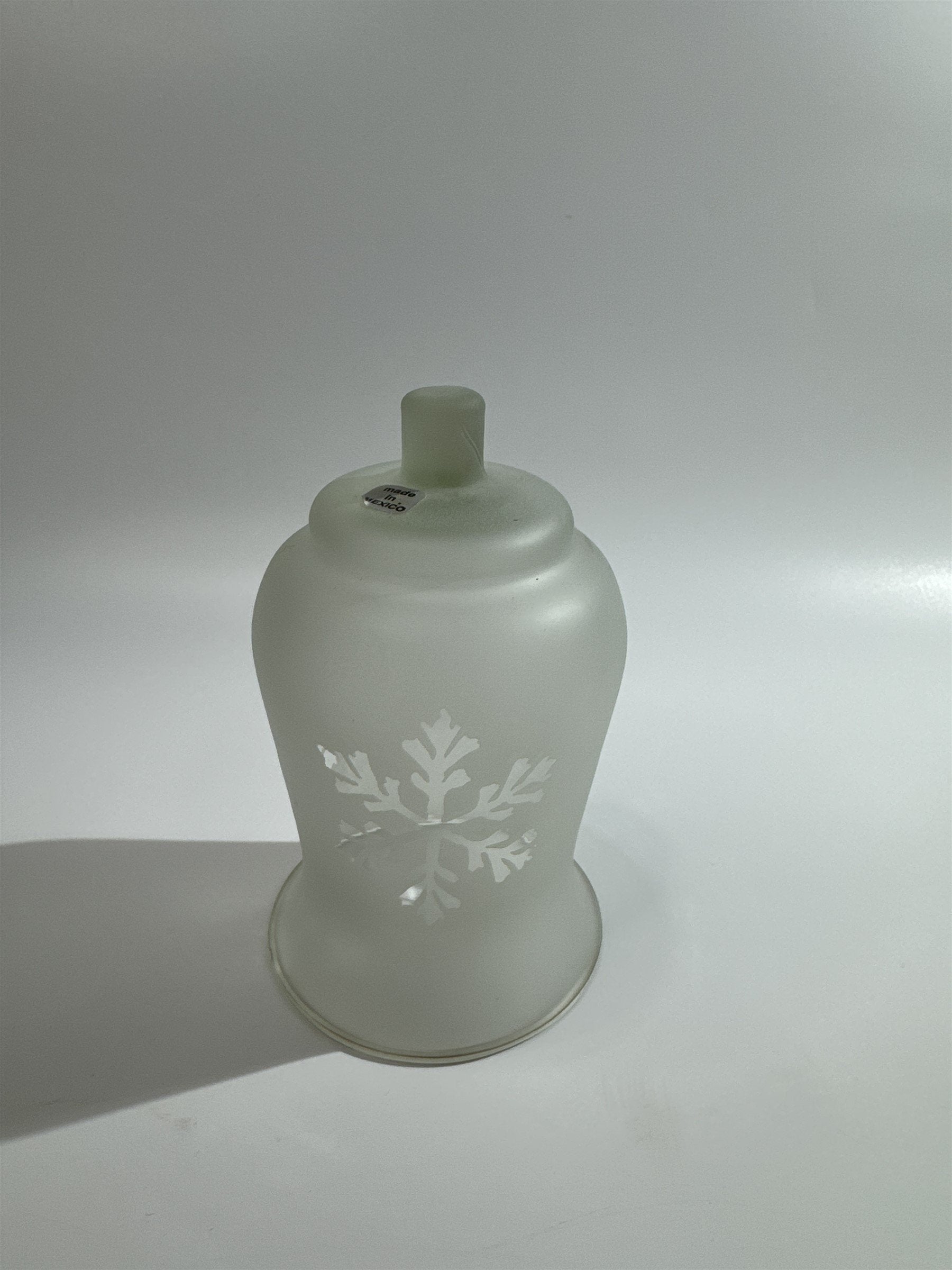 Vintage Homco Home Interiors Peg Votive Candle Holder Frosted Glass Snowflakes
