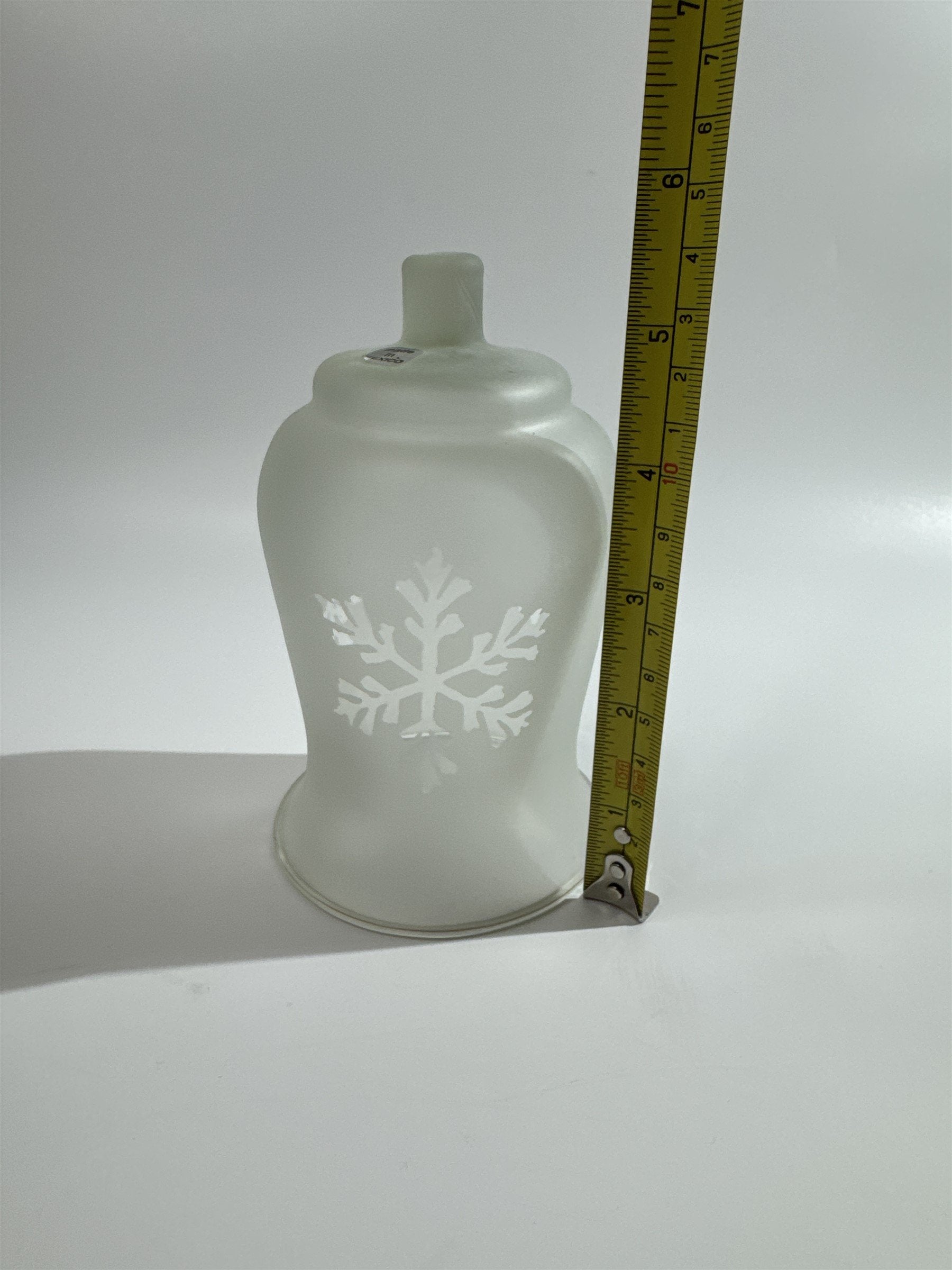 Vintage Homco Home Interiors Peg Votive Candle Holder Frosted Glass Snowflakes