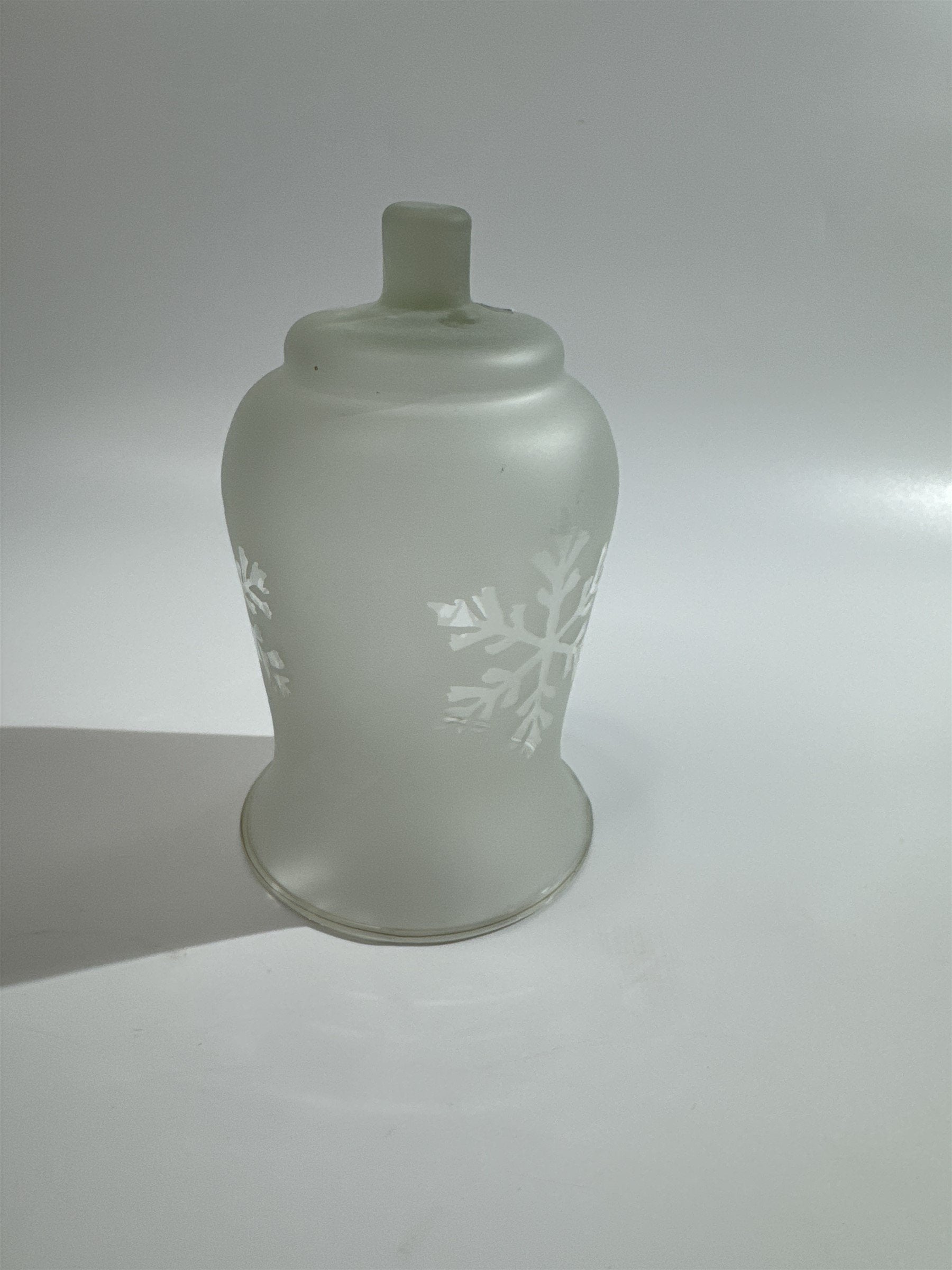 Vintage Homco Home Interiors Peg Votive Candle Holder Frosted Glass Snowflakes