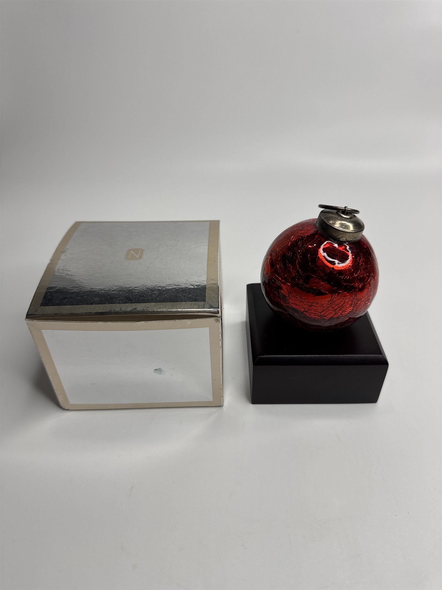Vintage Heavy Red Crackled Cracked Glass Christmas Ornament Kugel Type Nordstrom